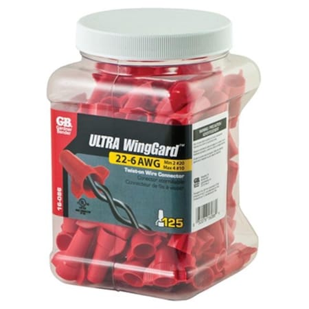 Gardner Bender Gardner Bender 16-086N Large Winggard Twist-On Electrical Wire Connector - 125 Pack; Red 160390